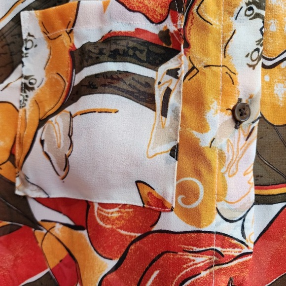 Vincente Milan Sheer Cardigan‎ M Multicolor Swirl Print Lightweight Pre-Owned - Picture 3 of 6